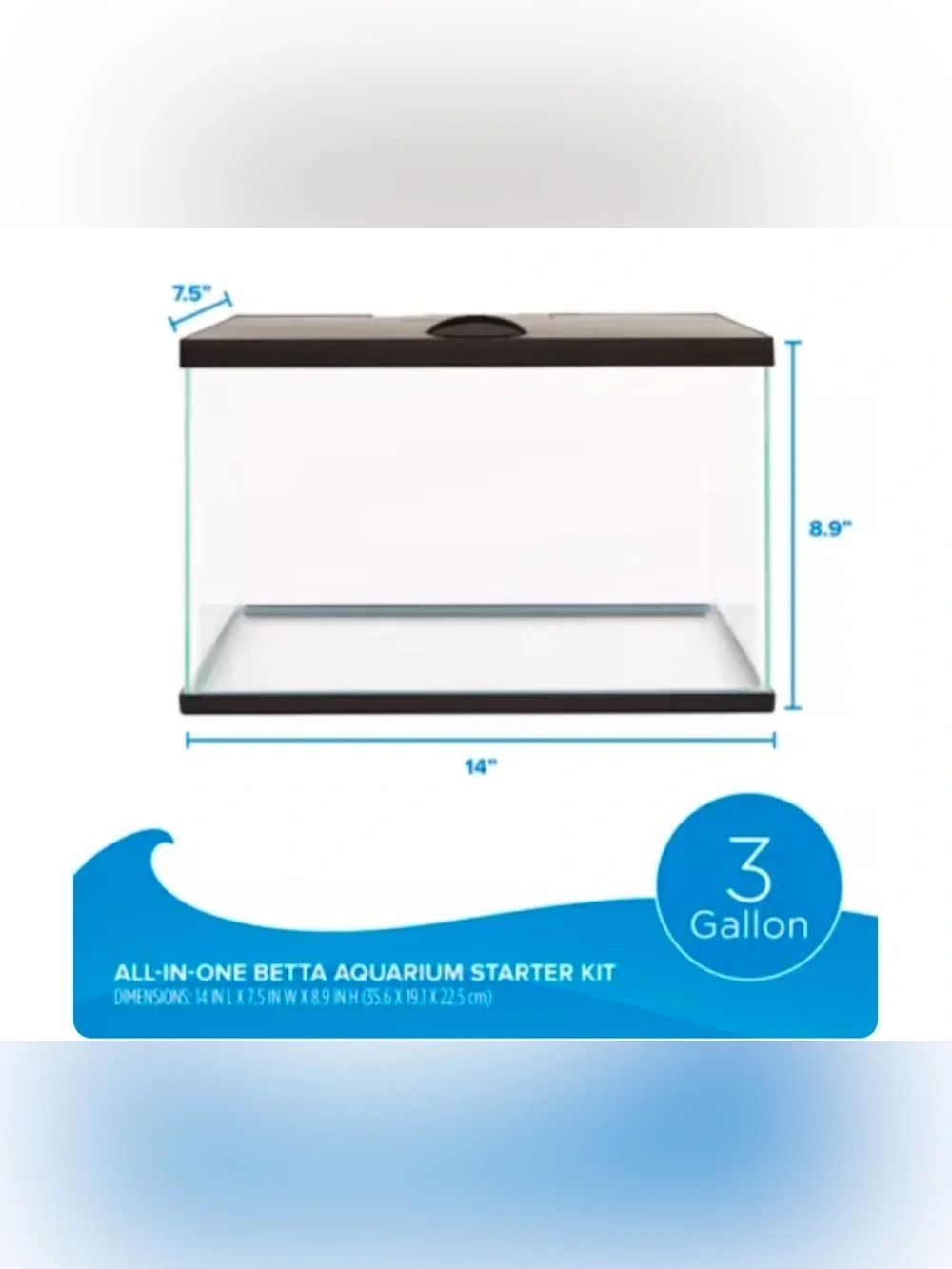 Top Fin All-In-One Betta Aquarium Starter Kit - Blue